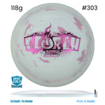 Disc Golf Warehouse Discraft Scorch - Light Weight Jawbreaker Plastic White/#303/Red Metallic 118g