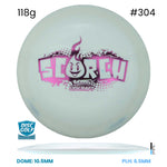 Disc Golf Warehouse Discraft Scorch - Light Weight Jawbreaker Plastic White/#304/Purple Metallic 118g