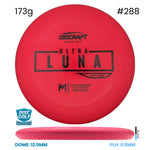 Disc Golf Warehouse Discraft UltraLuna - Putter Line Soft Red/#288/Black 173g