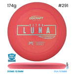 Disc Golf Warehouse Discraft UltraLuna - Putter Line Soft Red#291/Silver, Holographic 174g