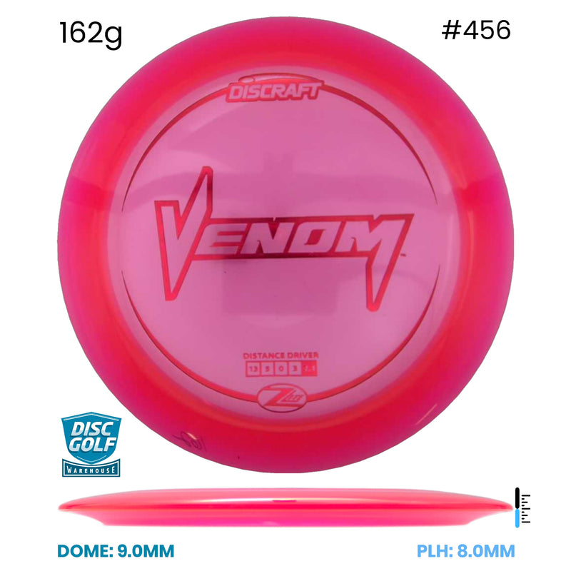 Disc Golf Warehouse Discraft Venom - Z Lite Pink/Red Metallic 162g