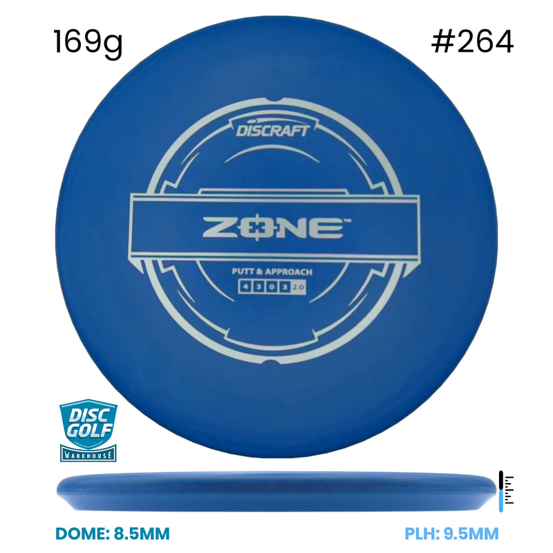 Disc Golf Warehouse Discraft Zone - Putter Line Plastic Blue/White 169g