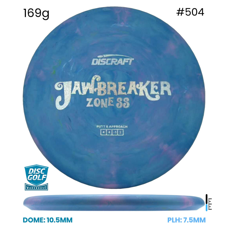 Disc Golf Warehouse Discraft Zone SS - Jawbreaker Plastic Blue/Silver 169g
