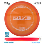 Disc Golf Warehouse Discraft Zone - Z Plastic Orange/#249/White 174g