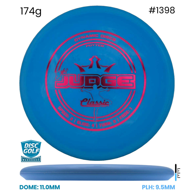 Disc Golf Warehouse Dynamic Discs EMAC Judge - Classic Soft Blue/Red Metallic 174g