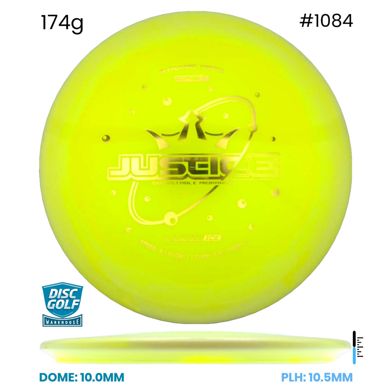 Disc Golf Warehouse Dynamic Discs Justice - Lucid Ice Orbit Yellow/Gold 174g
