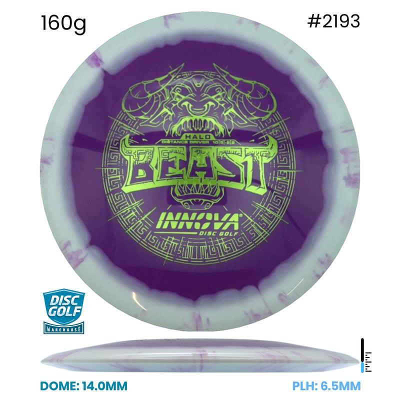 Disc Golf Warehouse Innova Beast - Halo Star Plastic Purple/Green Metallic 160g