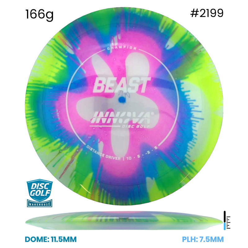 Disc Golf Warehouse Innova Beast - I-Dye Champion Plastic Full Color Print/None 166g