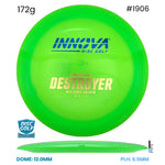 Disc Golf Warehouse Innova Destroyer - Champion Plastic Green/Blue Metallic, Gold 172g