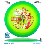 Disc Golf Warehouse Innova Destroyer - Halo Champion Plastic - Henna Blomroos 2026 Tour Series Yellow/Red Metallic, Silver 175g
