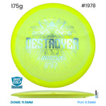 Disc Golf Warehouse Innova Destroyer - Halo Star Plastic Yellow/Silver 175g