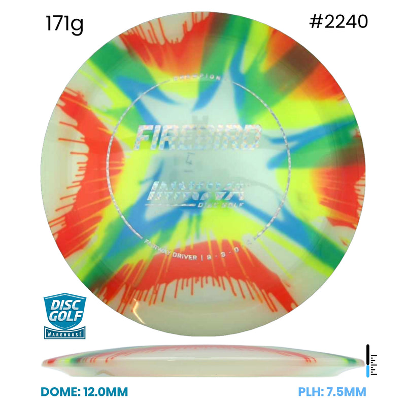 Disc Golf Warehouse Innova Firebird - I-Dye Champion Full Colour Dye/Green Metallic 171g