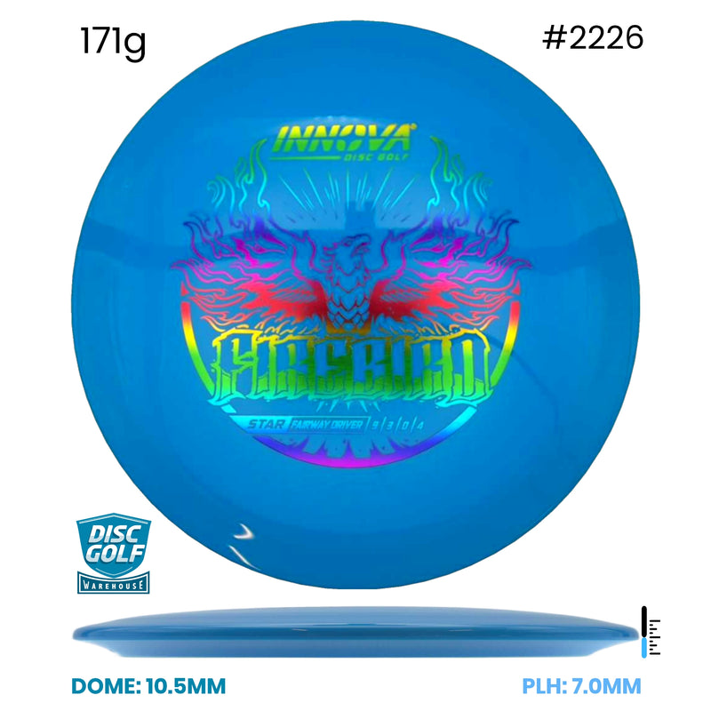 Disc Golf Warehouse Innova Firebird - Star Plastic Blue/Rainbow Holo 171g