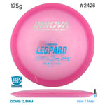 Disc Golf Warehouse Innova Leopard - Champion Plastic - Barry Schultz Signiture Pink/Blue Metallic, Silver 175g