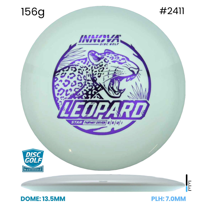 Disc Golf Warehouse Innova Leopard - Star Plastic White/Purple Metallic 156g