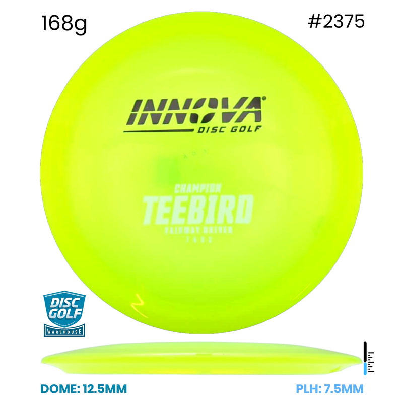 Disc Golf Warehouse Innova Teebird - Champion Plastic Yellow/Black, White 168g