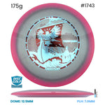 Disc Golf Warehouse Innova Thunderbird - Halo Champion Moondust Plastic - Henna Blomroos 2026 Tour Series Pink/Silver, Red Metallic 175g
