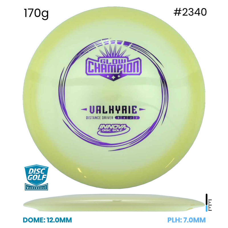 Disc Golf Warehouse Innova Valkyrie - Champion Glow Plastic Glow/White 170g