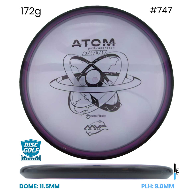 Disc Golf Warehouse MVP Atom - Proton Plastic Purple/Black 172g