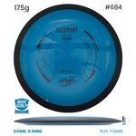 Disc Golf Warehouse MVP Teleport - Neutron Plastic Blue/Black 175g