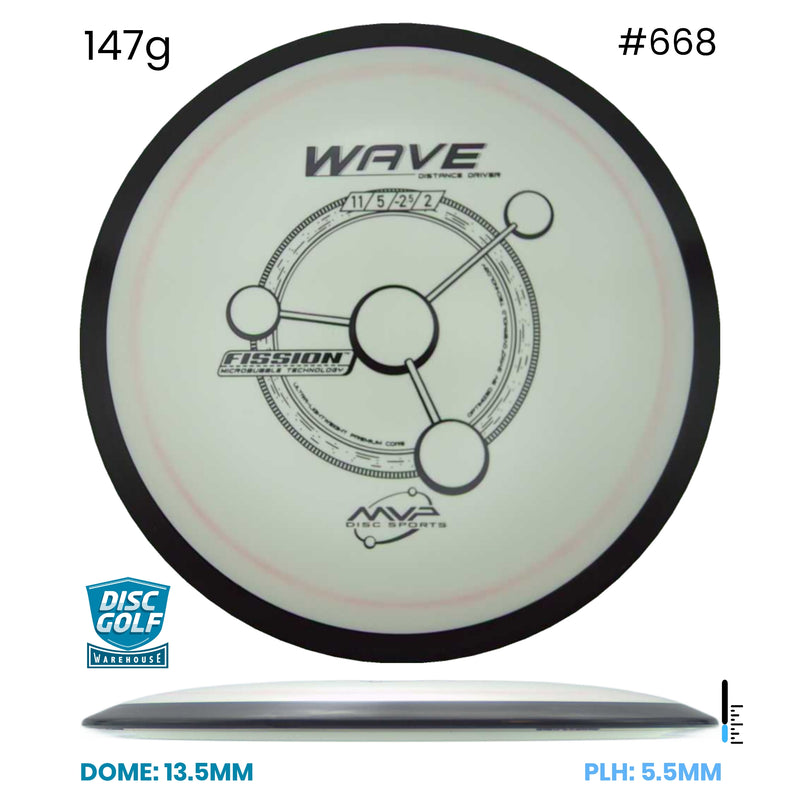Disc Golf Warehouse MVP Wave - Fission Plastic White/Black 147g