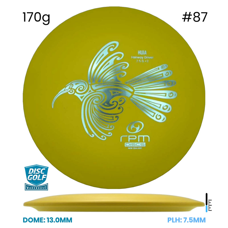 Disc Golf Warehouse RPM Huia - Strata Plastic Yellow/Silver 170g