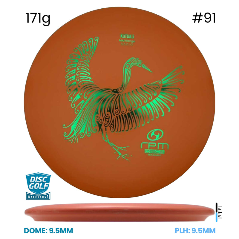 Disc Golf Warehouse RPM Kotuku - Strata Plastic Orange/Green Metallic 171g