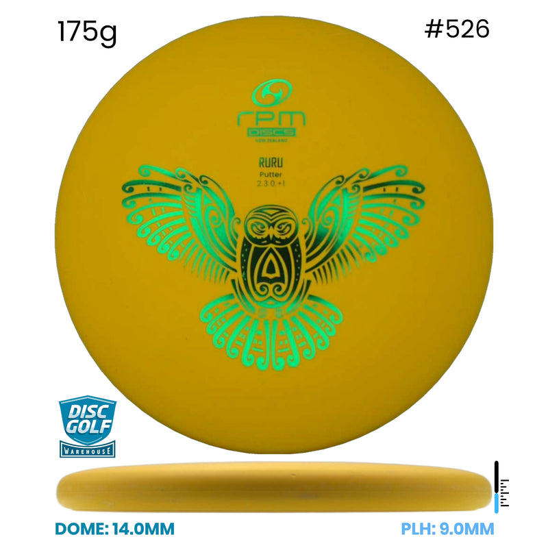 Disc Golf Warehouse RPM Ruru - Magma Plastic Yellow/Green Metallic 175g