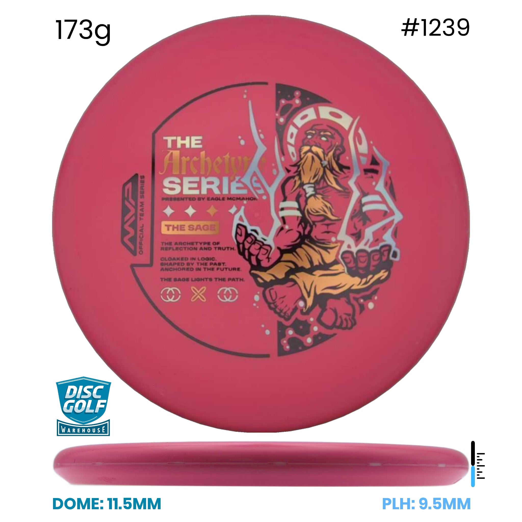 Disc Golf Warehouse Streamline Autopilot - Electron Medium Plastic - Eagle McMahon Archetype Series Red/Multicolor 173g