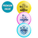 Discmania Active Premium 3 Disc Starter Set, Rockstar, Maestro and Sensei discs