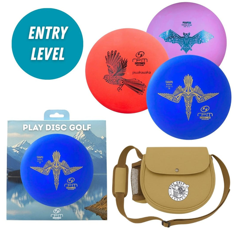 RPM Discs 3 Disc Starter Set with box and DGW Starter Bag, Skull Boy — Pekapeka, Piwakawaka and Takapu discs