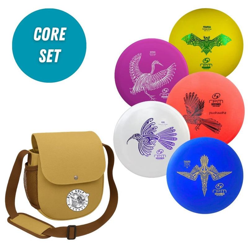 RPM Discs 5 Disc Starter Set with DGW Starter Bag, Skull Boy — Pekapeka, Piwakawaka, Takapu, Kotuku and Huia discs